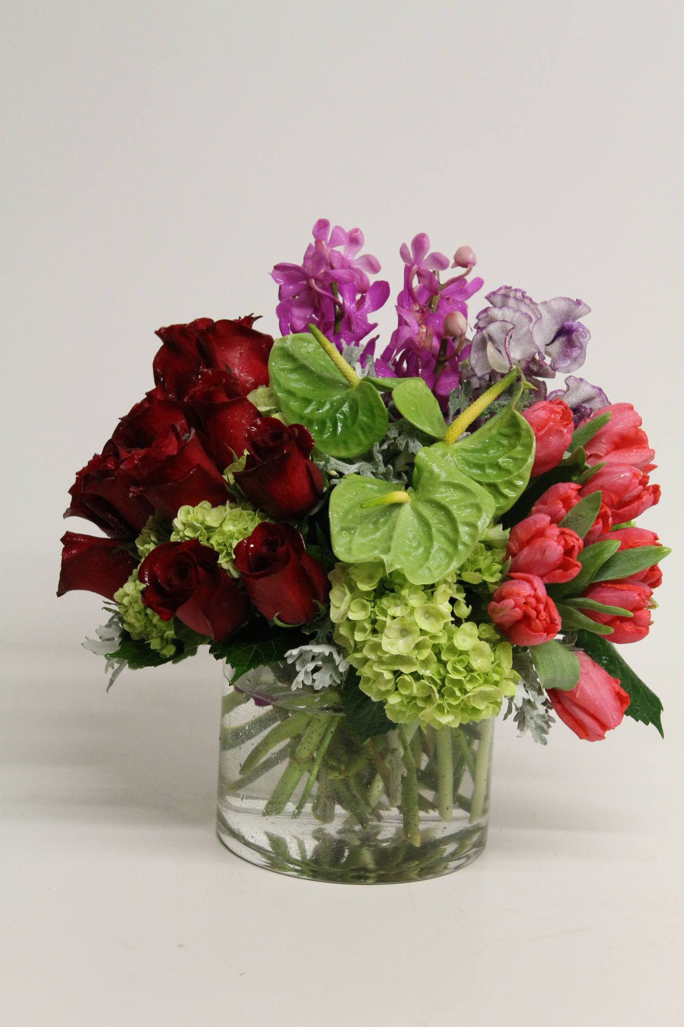 Sweet Pea arrangements — hand-composed in the Huntington Beach atelier