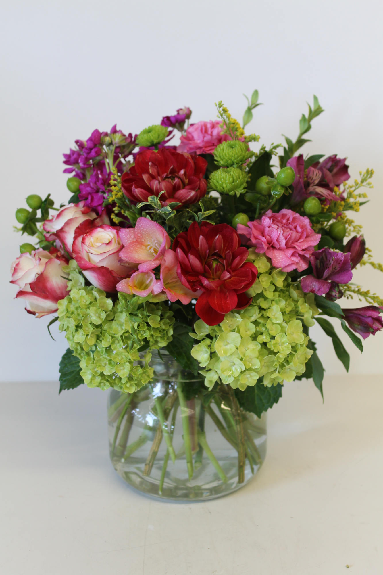 Roses arrangements — hand-composed in the Huntington Beach atelier