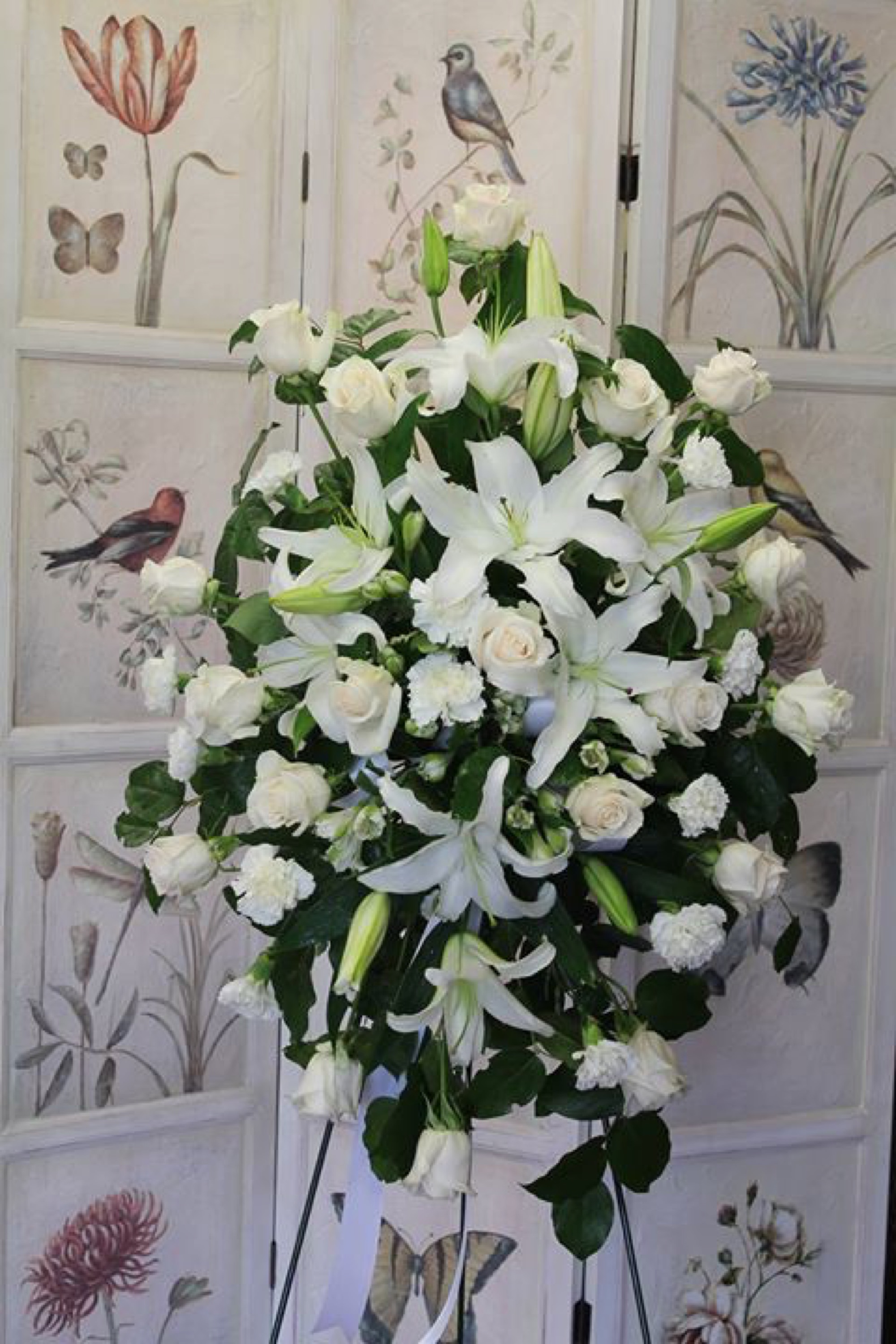 Eternity — lilies arrangement, hand-composed in The Flower Lover atelier in Huntington Beach