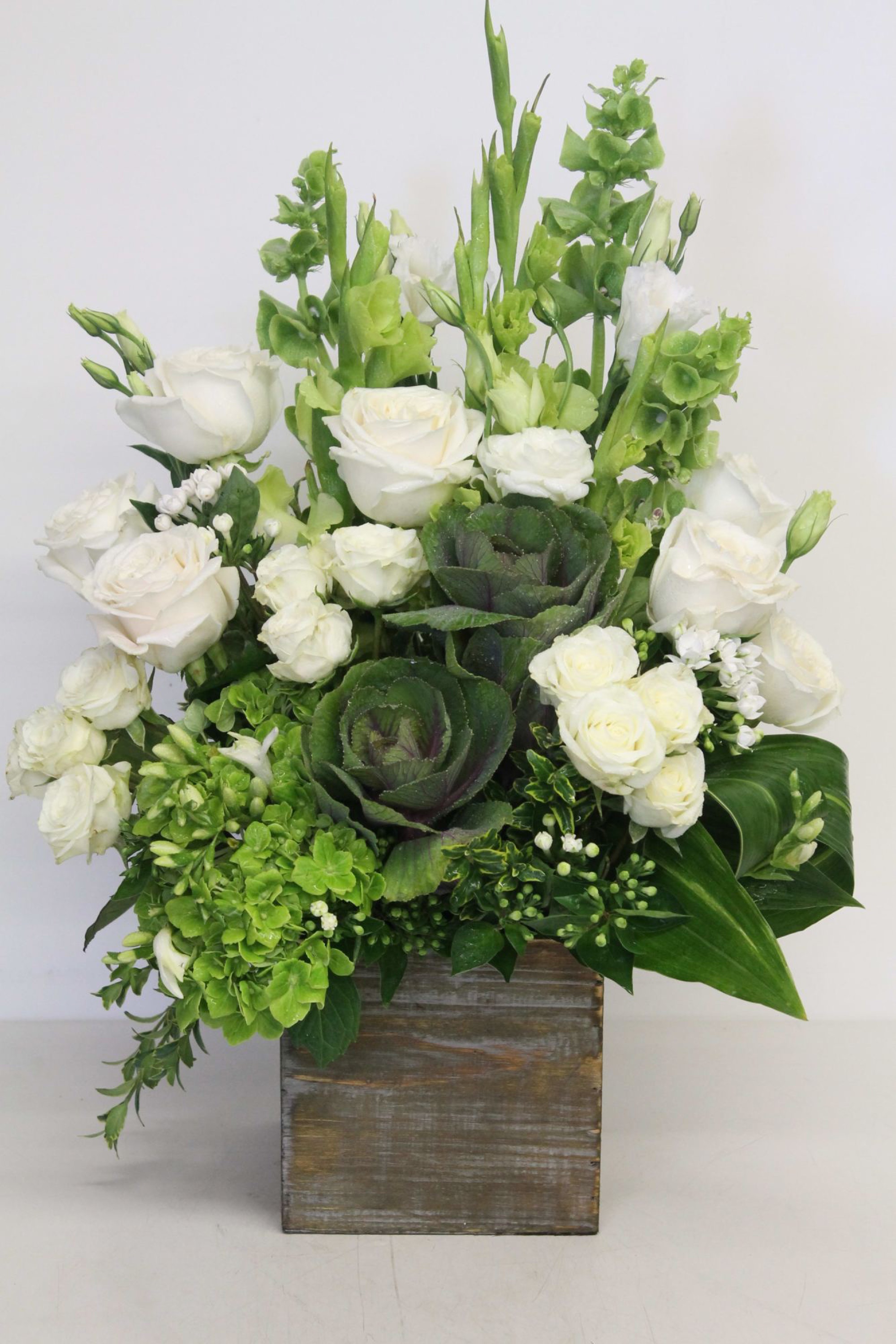 Faraway — hydrangeas arrangement, hand-composed in The Flower Lover atelier in Huntington Beach