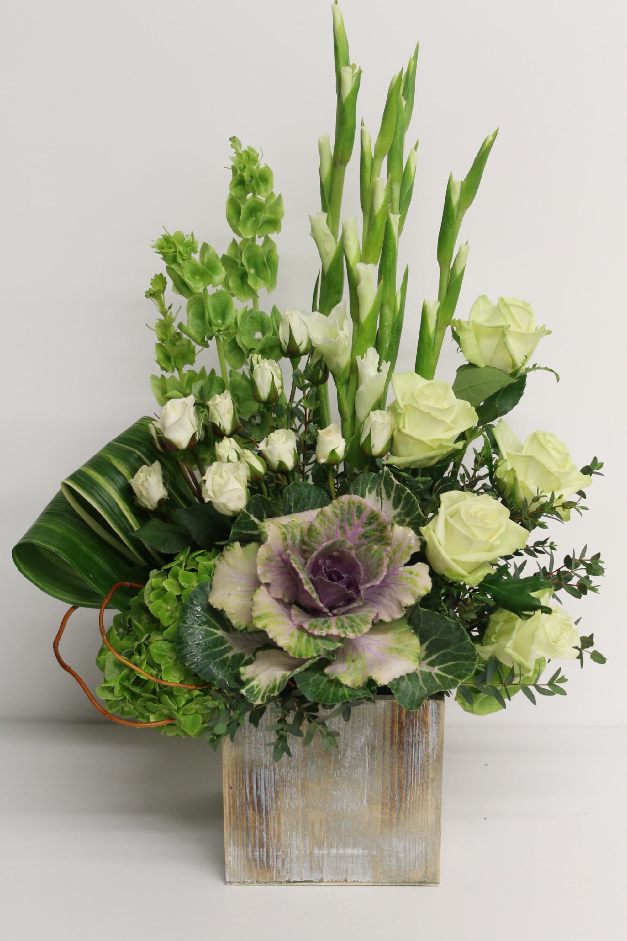 Imagine — hydrangeas arrangement, hand-composed in The Flower Lover atelier in Huntington Beach