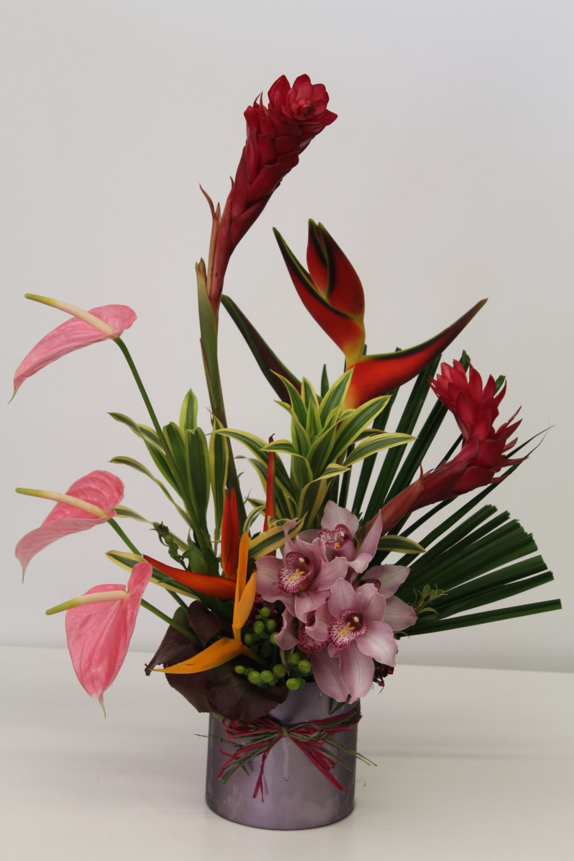 Lava — tropical arrangement, hand-composed in The Flower Lover atelier in Huntington Beach