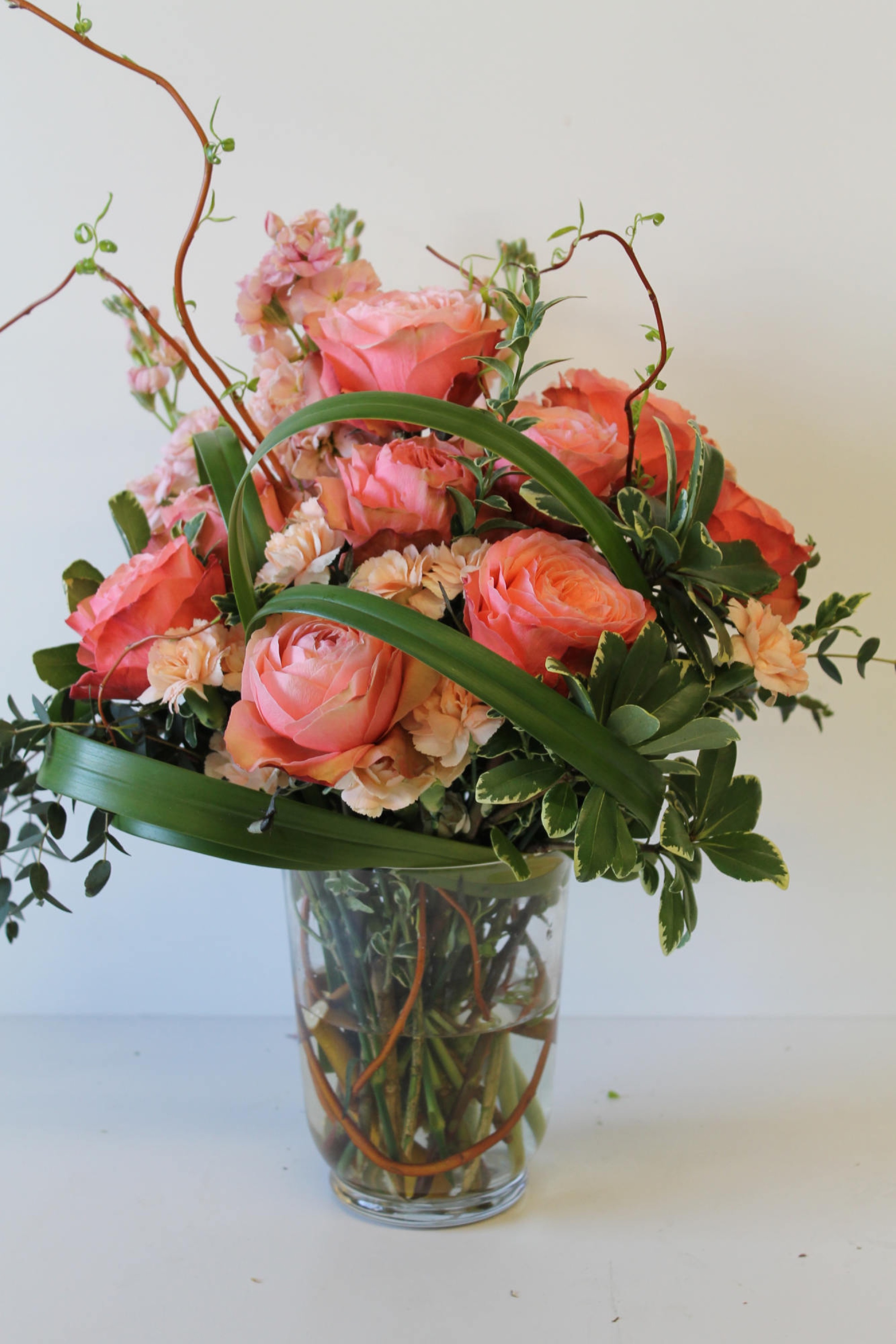 Peach — stock arrangement, hand-composed in The Flower Lover atelier in Huntington Beach