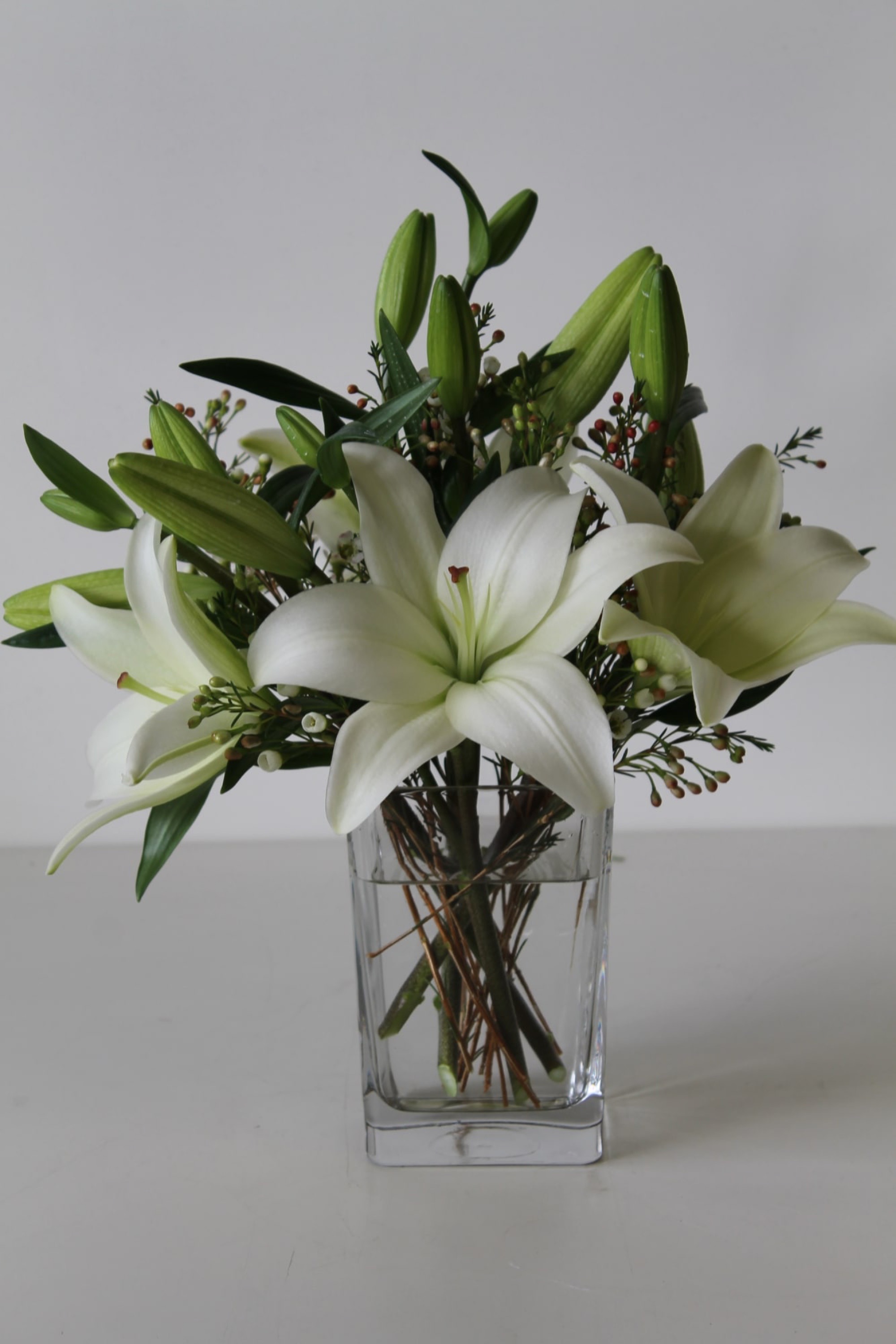 Pure — hand-crafted arrangement, hand-composed in The Flower Lover atelier in Huntington Beach
