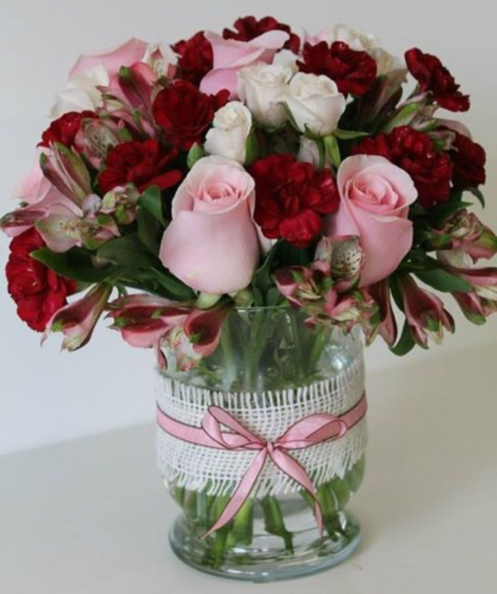 Sugar — roses arrangement, hand-composed in The Flower Lover atelier in Huntington Beach