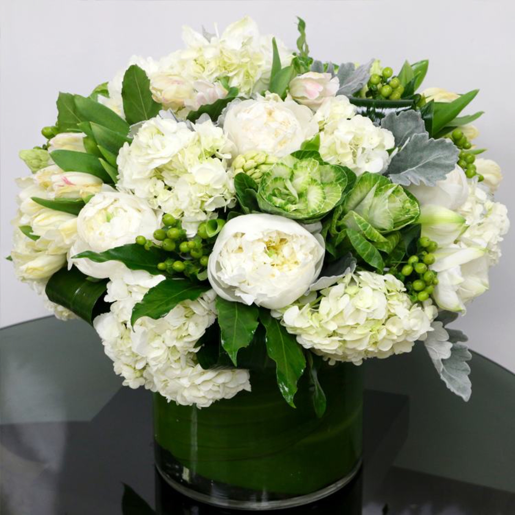 White and Green Chic vase