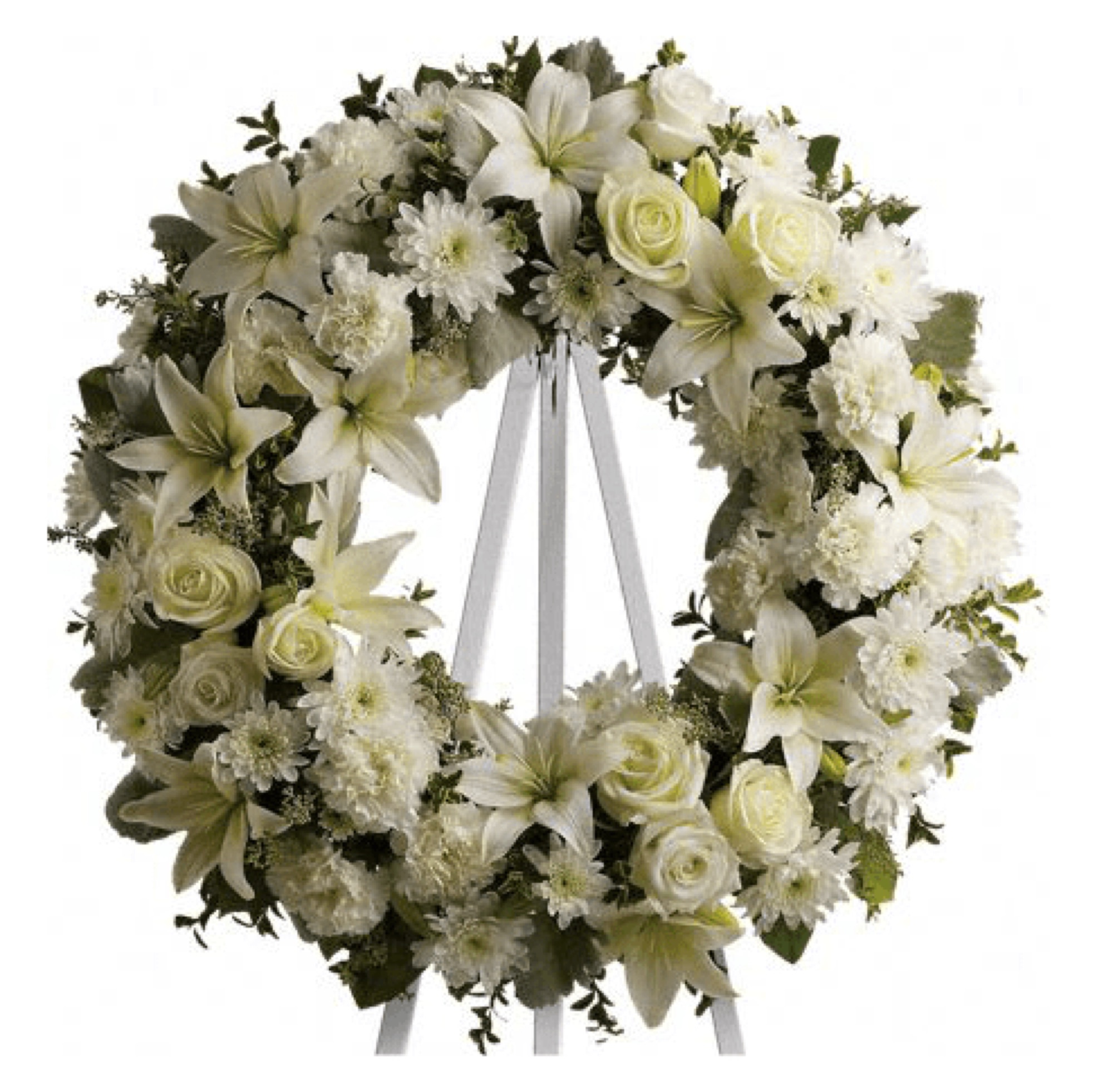 White Funeral Wreath